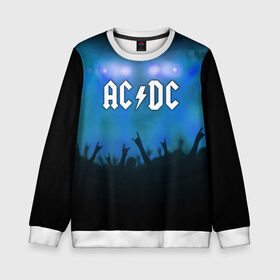 Детский свитшот 3D с принтом AC/DC в городе Новоалтайск, 100% полиэстер | свободная посадка, прямой крой, мягкая тканевая резинка на рукавах и понизу свитшота | ac dc | band | metal | music | rock | атрибутика | группа | метал | музыка | рок