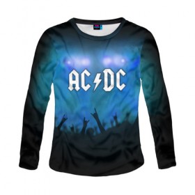 Женский лонгслив 3D с принтом AC/DC в городе Новоалтайск, 100% полиэстер | длинные рукава, круглый вырез горловины, полуприлегающий силуэт | ac dc | band | metal | music | rock | атрибутика | группа | метал | музыка | рок