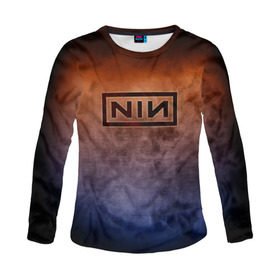 Женский лонгслив 3D с принтом Nine Inch Nails в городе Новоалтайск, 100% полиэстер | длинные рукава, круглый вырез горловины, полуприлегающий силуэт | band | metal | music | nine inch nails | rock | атрибутика | группа | метал | музыка | рок