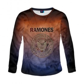 Женский лонгслив 3D с принтом Ramones в городе Новоалтайск, 100% полиэстер | длинные рукава, круглый вырез горловины, полуприлегающий силуэт | band | metal | music | ramones | rock | атрибутика | группа | метал | музыка | рок