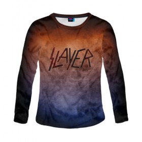 Женский лонгслив 3D с принтом Slayer в городе Новоалтайск, 100% полиэстер | длинные рукава, круглый вырез горловины, полуприлегающий силуэт | band | metal | music | rock | slayer | атрибутика | группа | метал | музыка | рок