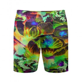 Мужские шорты 3D спортивные с принтом Acid Flower fashion в городе Новоалтайск,  |  | abstraction | color | flower | garden | spray | tie dye | абстракция | акварель | живопись | искусство | краски | лилии | текстуры | цветные краски | цветы | яркие цвета