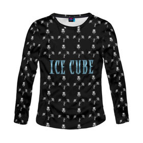 Женский лонгслив 3D с принтом Ice Cube в городе Новоалтайск, 100% полиэстер | длинные рукава, круглый вырез горловины, полуприлегающий силуэт | hip hop | hiphop | ice cube | mc | n.w.a | rap | айс | гангса | джексон | западное побережье | куб | кубе | кубик льда | кьюб | мс | о ши | оши | реп | репер | речитатив | рэп | рэпер | хип | хипхоп | хоп
