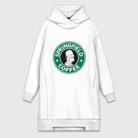 Платье-худи хлопок с принтом Springfield Coffee в городе Новоалтайск,  |  | homer | simpsons | гомер | лого | спрингфилд | старбакс