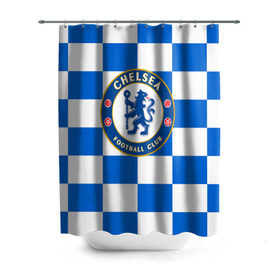 Штора 3D для ванной с принтом FC Chelsea в городе Новоалтайск, 100% полиэстер | плотность материала — 100 г/м2. Стандартный размер — 146 см х 180 см. По верхнему краю — пластиковые люверсы для креплений. В комплекте 10 пластиковых колец | chelsea | england | football | logo | london | sport | англия | лига | лого | спорт | фк | футбол | футбольный клуб | челси | эмблема