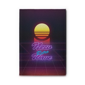 Обложка для автодокументов с принтом New Retro Wave в городе Новоалтайск, натуральная кожа |  размер 19,9*13 см; внутри 4 больших “конверта” для документов и один маленький отдел — туда идеально встанут права | ctrsst | new retro wave | retro | retro wave | synth | synthwave