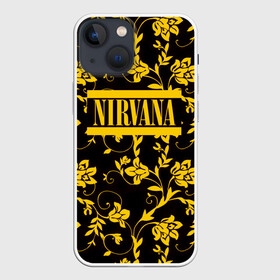 Чехол для iPhone 13 mini с принтом Nirvana узоры в городе Новоалтайск,  |  | cobain | kurt | nevermino | nirvana | альтернативный | гранж | грол | группа | дональд | кобейн | курт | музыка | надпись | нервана | нирвана | новоселич | певец | рок | смайл | смайлик | солист