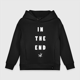 Детское худи Oversize хлопок с принтом Linkin Park - In The End (Black & White) в городе Новоалтайск, френч-терри — 70% хлопок, 30% полиэстер. Мягкий теплый начес внутри —100% хлопок | боковые карманы, эластичные манжеты и нижняя кромка, капюшон на магнитной кнопке | 0x000000123 | black | chester bennington | linkin park | lp | meteora | линкин парк | метеора | честер беннингтон