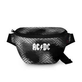 Поясная сумка 3D с принтом AC/DC rock band в городе Новоалтайск, 100% полиэстер | плотная ткань, ремень с регулируемой длиной, внутри несколько карманов для мелочей, основное отделение и карман с обратной стороны сумки застегиваются на молнию | ac dc | logo | music | pop | rock | usa | альтернатива | америка | металл | музыка | музыкальный | поп | рок