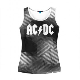 Женская майка 3D с принтом AC/DC rock band в городе Новоалтайск, 100% полиэстер | круглая горловина, прямой силуэт, длина до линии бедра | ac dc | logo | music | pop | rock | usa | альтернатива | америка | металл | музыка | музыкальный | поп | рок