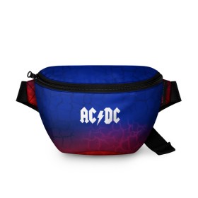 Поясная сумка 3D с принтом AC/DC angel&devil в городе Новоалтайск, 100% полиэстер | плотная ткань, ремень с регулируемой длиной, внутри несколько карманов для мелочей, основное отделение и карман с обратной стороны сумки застегиваются на молнию | ac dc | logo | music | pop | rock | usa | альтернатива | америка | металл | музыка | музыкальный | поп | рок