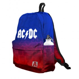 Рюкзак 3D с принтом AC/DC angel&devil в городе Новоалтайск, 100% полиэстер | лямки с регулируемой длиной, сверху петелька, чтобы рюкзак можно было повесить на вешалку. Основное отделение закрывается на молнию, как и внешний карман. Внутри два дополнительных кармана, один из которых закрывается на молнию. По бокам два дополнительных кармашка | ac dc | logo | music | pop | rock | usa | альтернатива | америка | металл | музыка | музыкальный | поп | рок