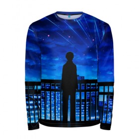 Мужской лонгслив 3D с принтом Anime в городе Новоалтайск, 100% полиэстер | длинные рукава, круглый вырез горловины, полуприлегающий силуэт | anime | your name | аниме | твое имя