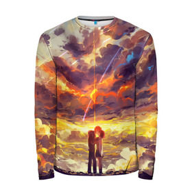 Мужской лонгслив 3D с принтом The End в городе Новоалтайск, 100% полиэстер | длинные рукава, круглый вырез горловины, полуприлегающий силуэт | anime | your name | аниме | твое имя