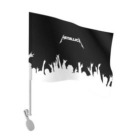 Флаг для автомобиля с принтом Metallica в городе Новоалтайск, 100% полиэстер | Размер: 30*21 см | metallica | группа | джеймс хэтфилд | кирк хэмметт | ларс ульрих | метал | металика | металлика | миталика | музыка | роберт трухильо | рок | трэш | трэшметал | хард | хардрок | хеви | хевиметал