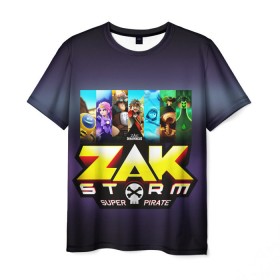 Мужская футболка 3D с принтом Zak Storm в городе Новоалтайск, 100% полиэфир | прямой крой, круглый вырез горловины, длина до линии бедер | Тематика изображения на принте: zak storm | дети | зак шторм | мультфильмы | сёрфинг