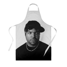 Фартук 3D с принтом Ice Cube в городе Новоалтайск, 100% полиэстер | общий размер — 65 х 85 см, ширина нагрудника — 26 см, горловина — 53 см, длина завязок — 54 см, общий обхват в поясе — 173 см. Принт на завязках и на горловине наносится с двух сторон, на основной части фартука — только с внешней стороны | cube | hiphop | ice | legend | nwa | rap | рэп