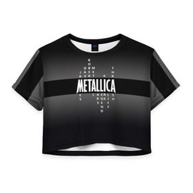 Женская футболка 3D укороченная с принтом Участники группы Metallica в городе Новоалтайск, 100% полиэстер | круглая горловина, длина футболки до линии талии, рукава с отворотами | metallica | группа | джеймс хэтфилд | кирк хэмметт | ларс ульрих | метал | металика | металлика | миталика | музыка | роберт трухильо | рок | трэш | трэшметал | хард | хардрок | хеви | хевиметал