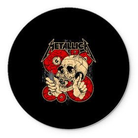 Коврик для мышки круглый с принтом Metallica в городе Новоалтайск, резина и полиэстер | круглая форма, изображение наносится на всю лицевую часть | metallica | группа | джеймс хэтфилд | кирк хэмметт | ларс ульрих | метал | металика | металлика | миталика | музыка | роберт трухильо | рок | трэш | трэшметал | хард | хардрок | хеви | хевиметал