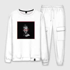Мужской костюм хлопок с принтом Lil Peep в городе Новоалтайск, 100% хлопок | на свитшоте круглая горловина, мягкая резинка по низу. Брюки заужены к низу, на них два вида карманов: два “обычных” по бокам и два объемных, с клапанами, расположенные ниже линии бедра. Брюки с мягкой трикотажной резинкой на поясе и по низу штанин. В поясе для дополнительного комфорта — широкие завязки | lil peep
lil
peep