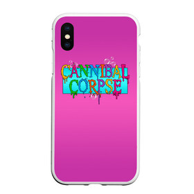 Чехол для iPhone XS Max матовый с принтом Cannibal Corpse в городе Новоалтайск, Силикон | Область печати: задняя сторона чехла, без боковых панелей | band | cannibal corpse | fun | logo | metal | music | rock | группа | детский | метал | музыка | прикол | розовый | рок