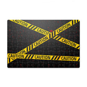 Пазл магнитный 126 элементов с принтом Caution Style в городе Новоалтайск, полимерный материал с магнитным слоем | 126 деталей, размер изделия —  180*270 мм | Тематика изображения на принте: blood | caution | street | tape | urban | брызги | кровь | лента | опасный | скотч | улица | урбан