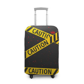 Чехол для чемодана 3D с принтом Caution Style в городе Новоалтайск, 86% полиэфир, 14% спандекс | двустороннее нанесение принта, прорези для ручек и колес | blood | caution | street | tape | urban | брызги | кровь | лента | опасный | скотч | улица | урбан