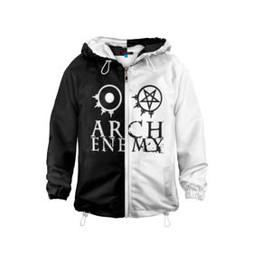 Детская ветровка 3D с принтом Arch Enemy в городе Новоалтайск, 100% полиэстер | подол и капюшон оформлены резинкой с фиксаторами, по бокам два кармана без застежек, один потайной карман на груди | arch enemy | арх | архэнеми | арч | арчэнеми | энеми