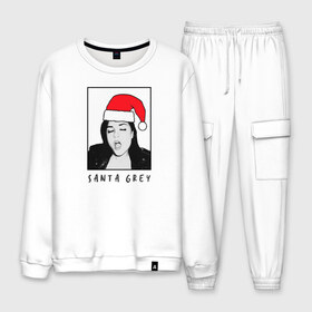 Мужской костюм хлопок с принтом Sasha Grey (Santa) в городе Новоалтайск, 100% хлопок | на свитшоте круглая горловина, мягкая резинка по низу. Брюки заужены к низу, на них два вида карманов: два “обычных” по бокам и два объемных, с клапанами, расположенные ниже линии бедра. Брюки с мягкой трикотажной резинкой на поясе и по низу штанин. В поясе для дополнительного комфорта — широкие завязки | brazzers | sasha gray | sasha grey | бразерс | браззерс | саша грей | саша грэй
