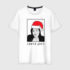 Мужская футболка хлопок с принтом Sasha Grey (Santa) в городе Новоалтайск, 100% хлопок | прямой крой, круглый вырез горловины, длина до линии бедер, слегка спущенное плечо. | brazzers | sasha gray | sasha grey | бразерс | браззерс | саша грей | саша грэй