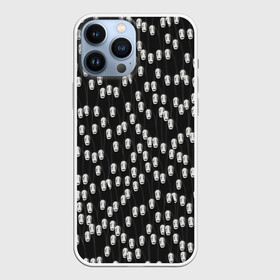 Чехол для iPhone 13 Pro Max с принтом Безликие в городе Новоалтайск,  |  | Тематика изображения на принте: no face | spirited away | аниме | безликий | маска | монстр | паттерн | привидение | призрак | толпа | унесённые призраками | хеллоуин | черный