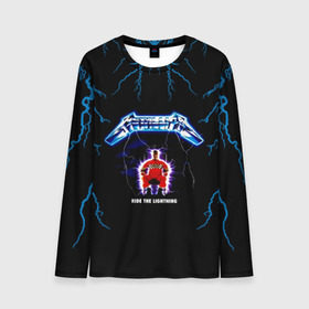 Мужской лонгслив 3D с принтом Metallica, ride the lightning в городе Новоалтайск, 100% полиэстер | длинные рукава, круглый вырез горловины, полуприлегающий силуэт | metallica | группа | джеймс хэтфилд | кирк хэмметт | ларс ульрих | метал | металика | металлика | миталика | музыка | роберт трухильо | рок | трэш | трэшметал | хард | хардрок | хеви | хевиметал