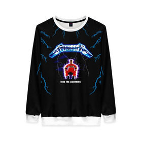 Женский свитшот 3D с принтом Metallica, ride the lightning в городе Новоалтайск, 100% полиэстер с мягким внутренним слоем | круглый вырез горловины, мягкая резинка на манжетах и поясе, свободная посадка по фигуре | metallica | группа | джеймс хэтфилд | кирк хэмметт | ларс ульрих | метал | металика | металлика | миталика | музыка | роберт трухильо | рок | трэш | трэшметал | хард | хардрок | хеви | хевиметал