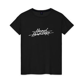 Женская футболка хлопок с принтом Headhunterz в городе Новоалтайск, 100% хлопок | прямой крой, круглый вырез горловины, длина до линии бедер, слегка спущенное плечо | edm | hardstyle | headhunterz