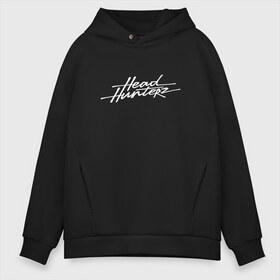 Мужское худи Oversize хлопок с принтом Headhunterz в городе Новоалтайск, френч-терри — 70% хлопок, 30% полиэстер. Мягкий теплый начес внутри —100% хлопок | боковые карманы, эластичные манжеты и нижняя кромка, капюшон на магнитной кнопке | edm | hardstyle | headhunterz