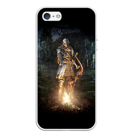 Чехол для iPhone 5/5S матовый с принтом Dark Souls в городе Новоалтайск, Силикон | Область печати: задняя сторона чехла, без боковых панелей | Тематика изображения на принте: dark | souls | дракон | души | игра | лордран | темные