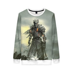 Женский свитшот 3D с принтом Dark Souls в городе Новоалтайск, 100% полиэстер с мягким внутренним слоем | круглый вырез горловины, мягкая резинка на манжетах и поясе, свободная посадка по фигуре | dark | souls | дракон | души | игра | лордран | темные