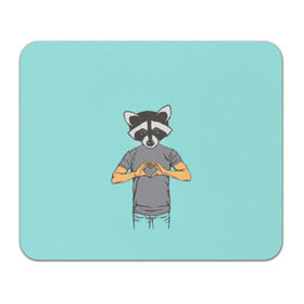 Коврик прямоугольный Енот Хипстер Love: в городе Новоалтайск, натуральный каучук | размер 230 х 185 мм; запечатка лицевой стороны | hipster | love | story | енот | животные | любовь | хипстер | человек