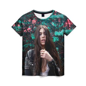 Женская футболка 3D с принтом Dua Lipa в городе Новоалтайск, 100% полиэфир ( синтетическое хлопкоподобное полотно) | прямой крой, круглый вырез горловины, длина до линии бедер | dua lipa | дуа липа