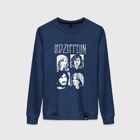 Женский свитшот хлопок с принтом Группа Led Zeppelin в городе Новоалтайск, 100% хлопок | прямой крой, круглый вырез, на манжетах и по низу широкая трикотажная резинка  | led | led zeppelin | блюз | группа | джимми пейдж | джон генри бонэм | джон пол джонс | лед зепелен | лед зеппелин | метал | роберт плант | рок | тяжелый | фолк | хард | хардрок | хеви | хевиметал