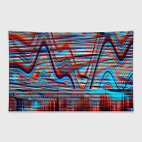 Флаг-баннер с принтом Psyhodelic abstraction в городе Новоалтайск, 100% полиэстер | размер 67 х 109 см, плотность ткани — 95 г/м2; по краям флага есть четыре люверса для крепления | глитч | глич | линии | полосы | разноцветный