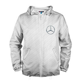 Мужская ветровка 3D с принтом MERCEDES BENZ CARBON в городе Новоалтайск, 100% полиэстер | подол и капюшон оформлены резинкой с фиксаторами, два кармана без застежек по бокам, один потайной карман на груди | amg | mercedes | марка | машины | мерседес