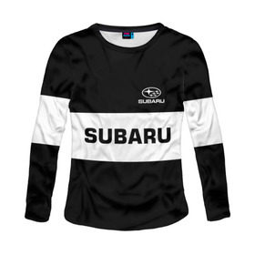 Женский лонгслив 3D с принтом SUBARU SPORT в городе Новоалтайск, 100% полиэстер | длинные рукава, круглый вырез горловины, полуприлегающий силуэт | subaru | автомобильные | машины | субару