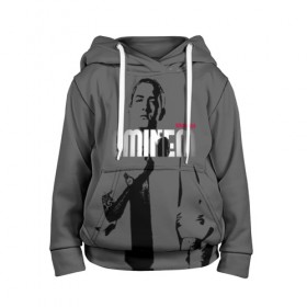 Детская толстовка 3D с принтом Eminem в городе Новоалтайск, 100% полиэстер | двухслойный капюшон со шнурком для регулировки, мягкие манжеты на рукавах и по низу толстовки, спереди карман-кенгуру с мягким внутренним слоем | actor | american rapper | art | composer | eminem | gray background | music | musical producer | rap | актёр | американский рэпер | композитор | музыка | музыкальный продюсер | рисунок | рэп | серый фон