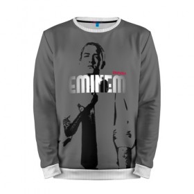 Мужской свитшот 3D с принтом Eminem в городе Новоалтайск, 100% полиэстер с мягким внутренним слоем | круглый вырез горловины, мягкая резинка на манжетах и поясе, свободная посадка по фигуре | actor | american rapper | art | composer | eminem | gray background | music | musical producer | rap | актёр | американский рэпер | композитор | музыка | музыкальный продюсер | рисунок | рэп | серый фон