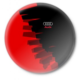 Значок с принтом AUDI SPORT в городе Новоалтайск,  металл | круглая форма, металлическая застежка в виде булавки | audi | ауди | марка | машины