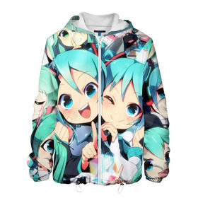 Мужская куртка 3D с принтом Vocaloid в городе Новоалтайск, ткань верха — 100% полиэстер, подклад — флис | прямой крой, подол и капюшон оформлены резинкой с фиксаторами, два кармана без застежек по бокам, один большой потайной карман на груди. Карман на груди застегивается на липучку | Тематика изображения на принте: anime | hatsune miku | vocaloid | аниме | вокалоид | мику хатсуне