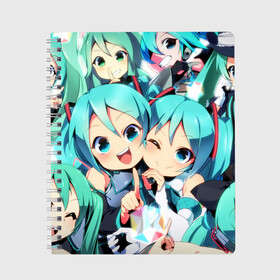 Тетрадь с принтом Vocaloid в городе Новоалтайск, 100% бумага | 48 листов, плотность листов — 60 г/м2, плотность картонной обложки — 250 г/м2. Листы скреплены сбоку удобной пружинной спиралью. Уголки страниц и обложки скругленные. Цвет линий — светло-серый
 | anime | hatsune miku | vocaloid | аниме | вокалоид | мику хатсуне