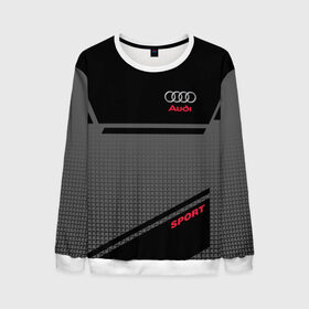 Мужской свитшот 3D с принтом AUDI SPORT в городе Новоалтайск, 100% полиэстер с мягким внутренним слоем | круглый вырез горловины, мягкая резинка на манжетах и поясе, свободная посадка по фигуре | Тематика изображения на принте: audi | автомобиль | автомобильные | ауди | машины