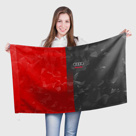 Флаг 3D с принтом AUDI SPORT в городе Новоалтайск, 100% полиэстер | плотность ткани — 95 г/м2, размер — 67 х 109 см. Принт наносится с одной стороны | ауди | машины